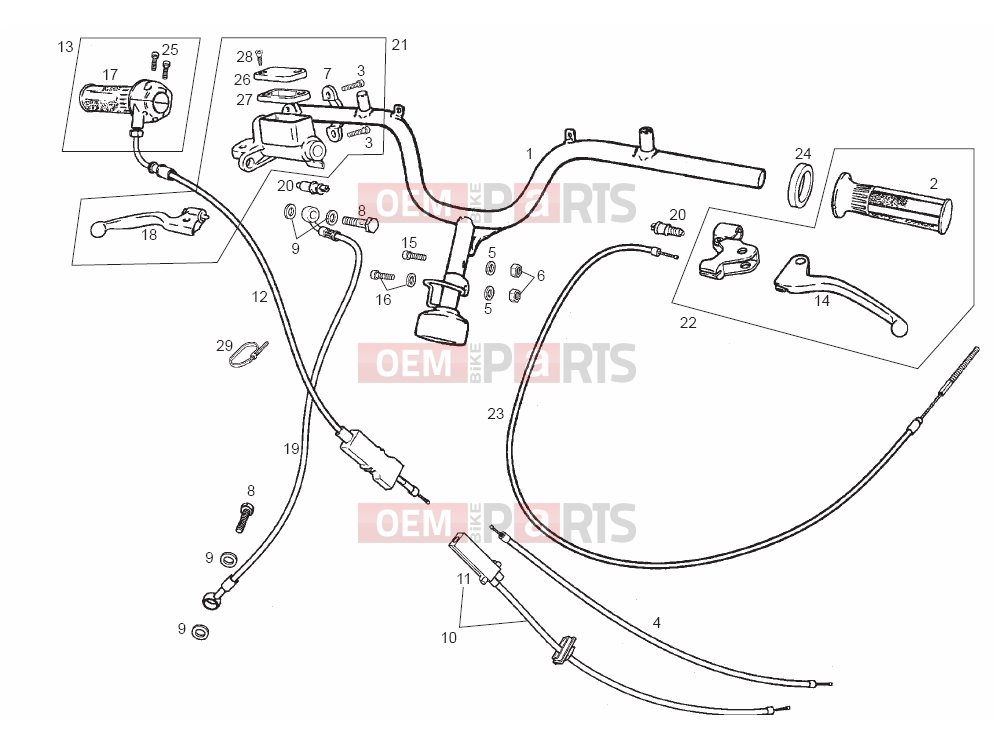 derbi Atlantis 50 2T Tables » Handlebar - Controls