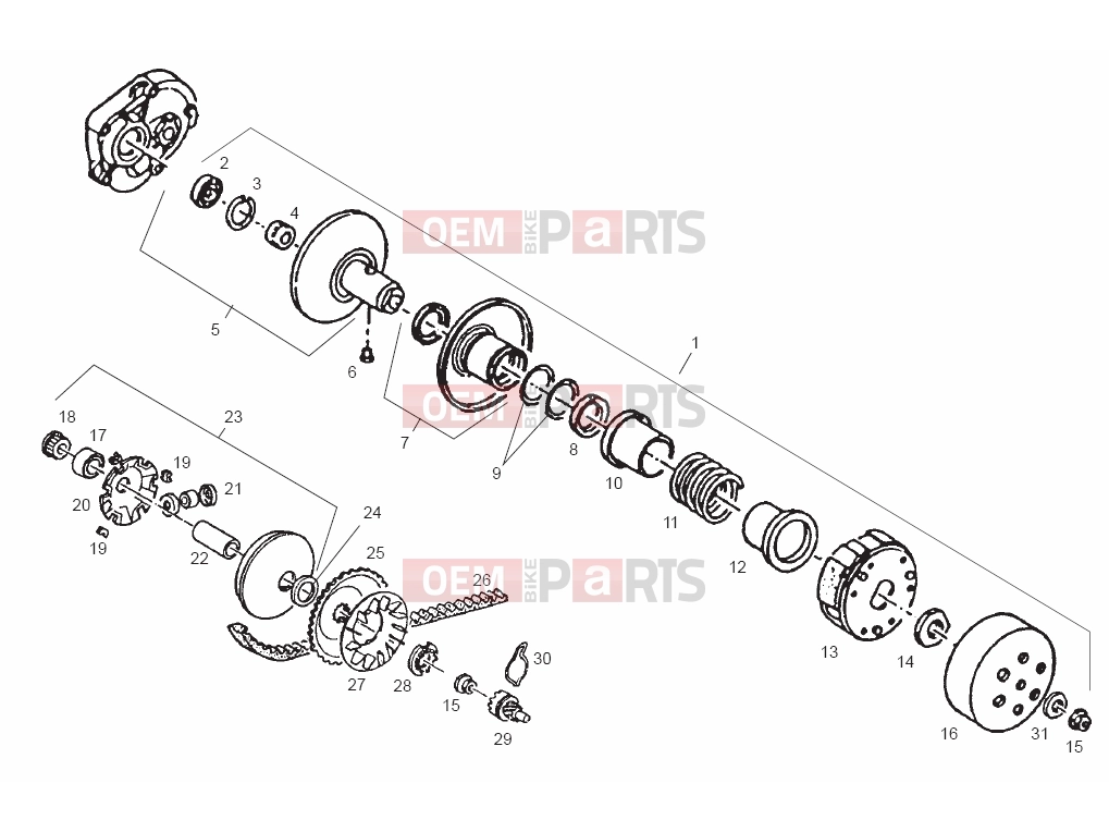 derbi Atlantis 50 2T Tables » Variator
