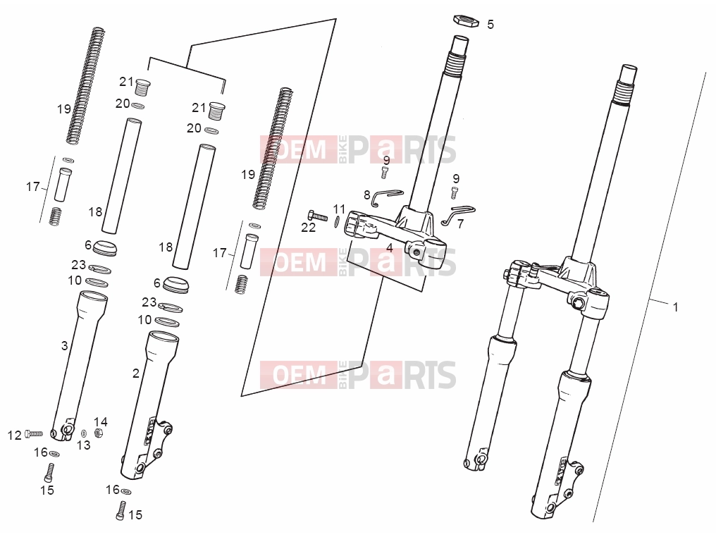 derbi Atlantis 50 2T Tables » Front fork
