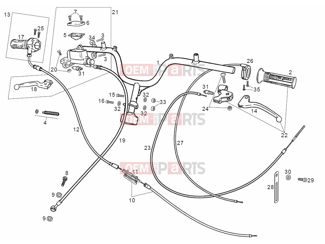derbi Atlantis 50 2T Tables » Handlebar - Controls