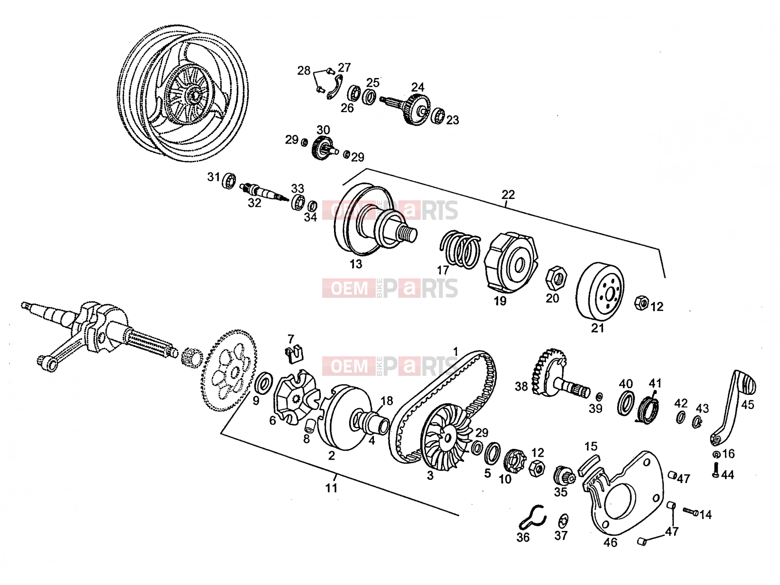 derbi Atlantis 50 2T LC Tables » Variator