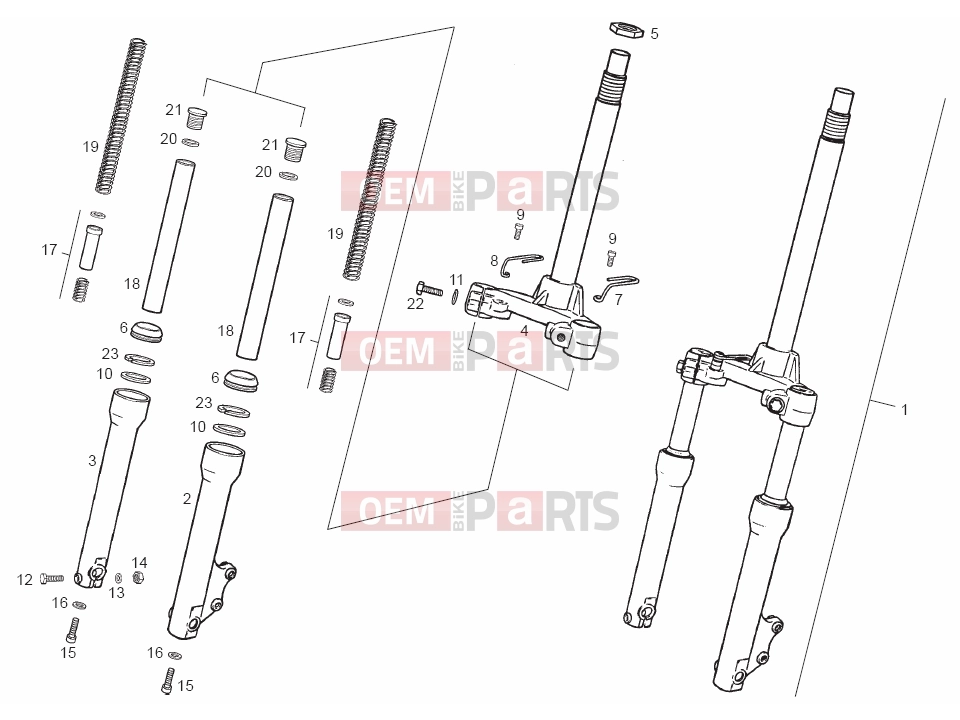 derbi Atlantis 50 2T Bullet Tables » Front fork