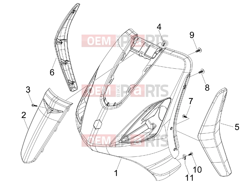 derbi Boulevard 100 4T Frame - Plastic parts - Coachwork » Front shield