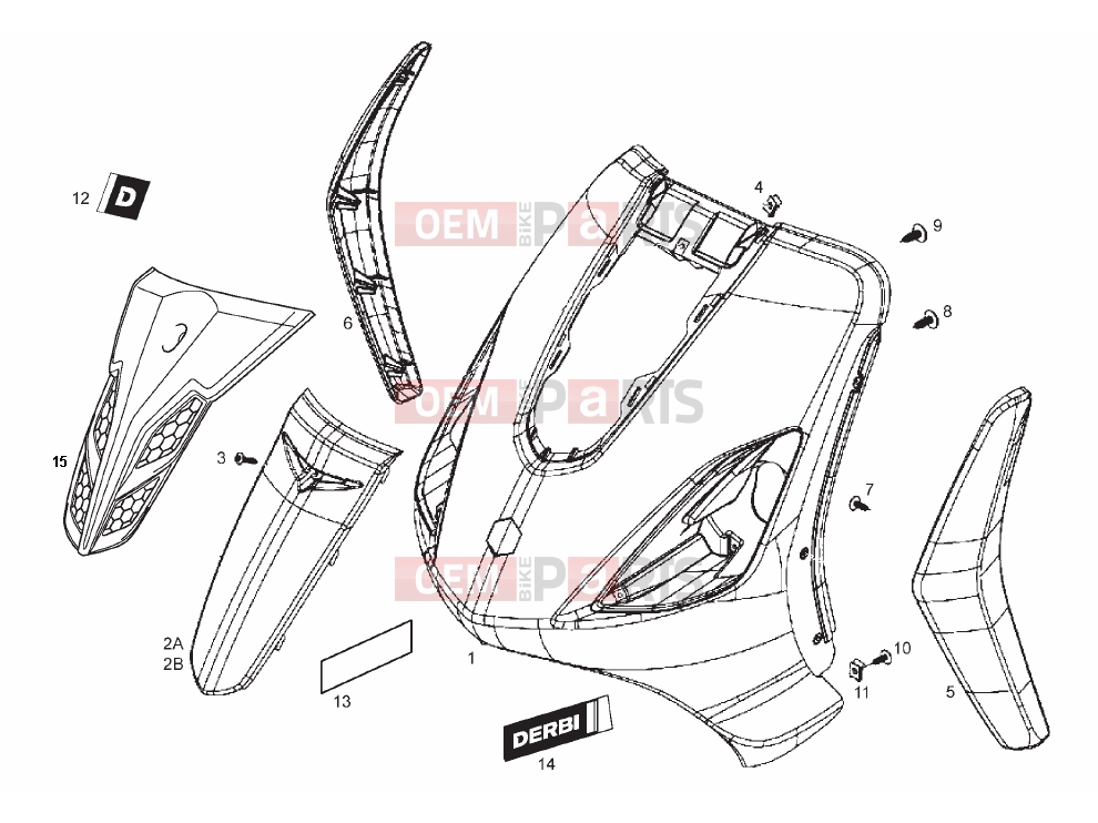 derbi Boulevard 125 4T Tables » Front shield