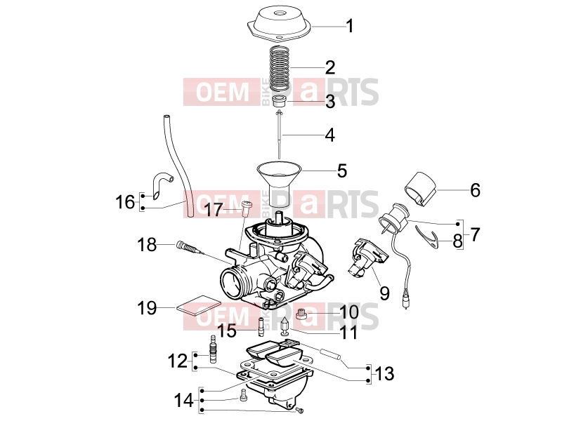 derbi Boulevard 150 4T Engine » Carburetor's components