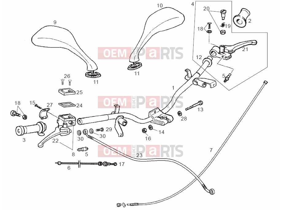 derbi Boulevard 200 4T Tables » Handlebar - Controls