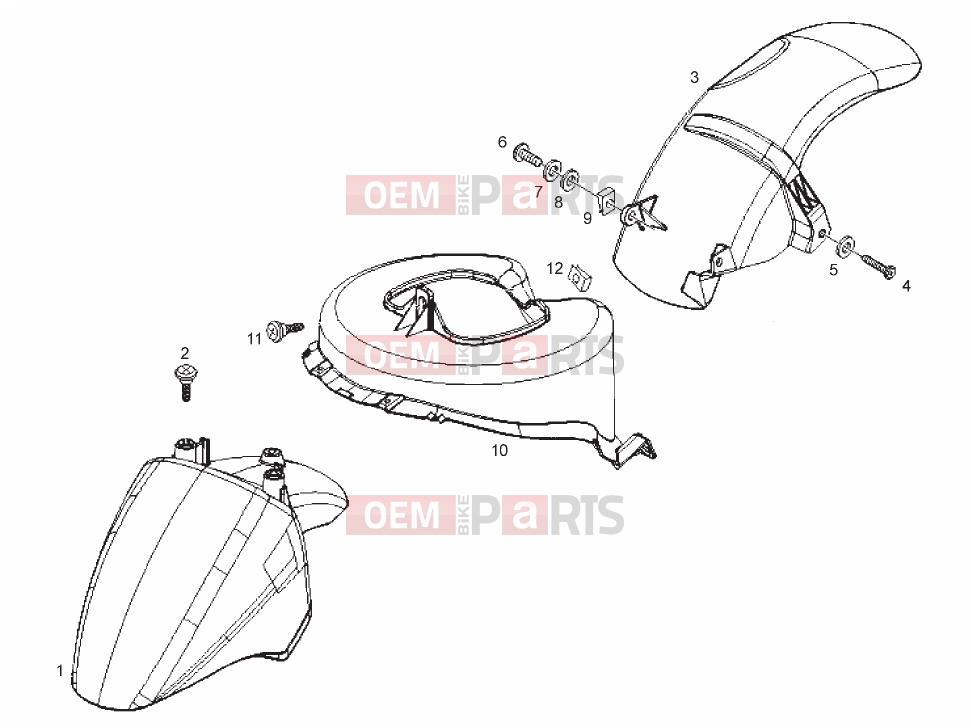 derbi Boulevard 50 2T Tables » Front mudguard