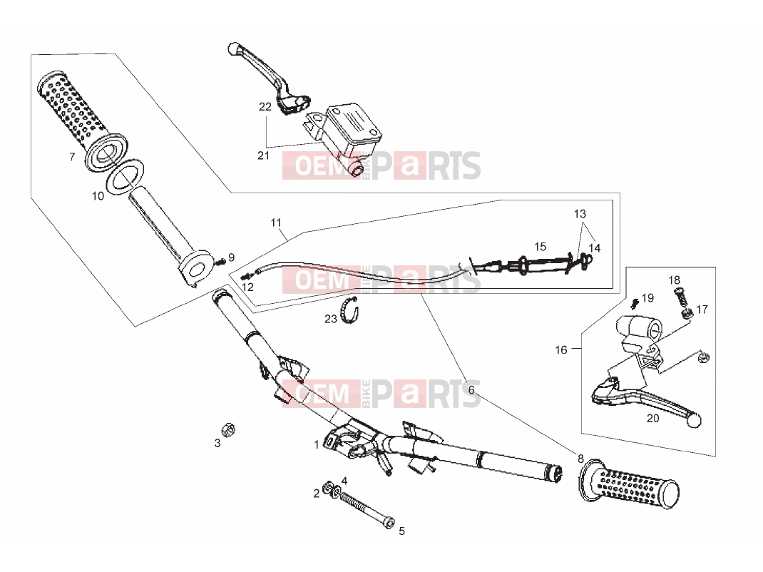 derbi Boulevard 50 2T Tables » Handlebar