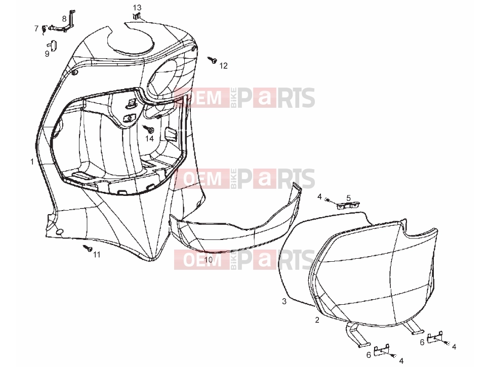 derbi Boulevard 50 2T Tables » Internal shield
