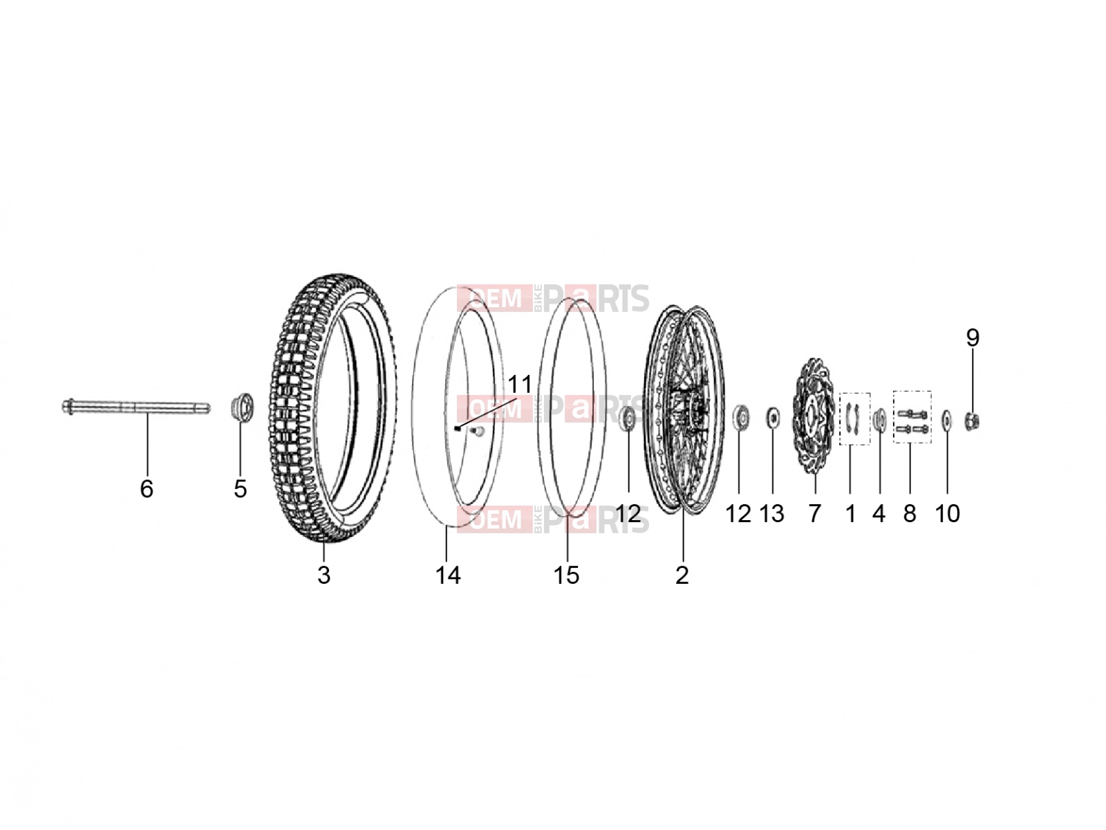 derbi ETX 150 Frame » Front wheel with spokes