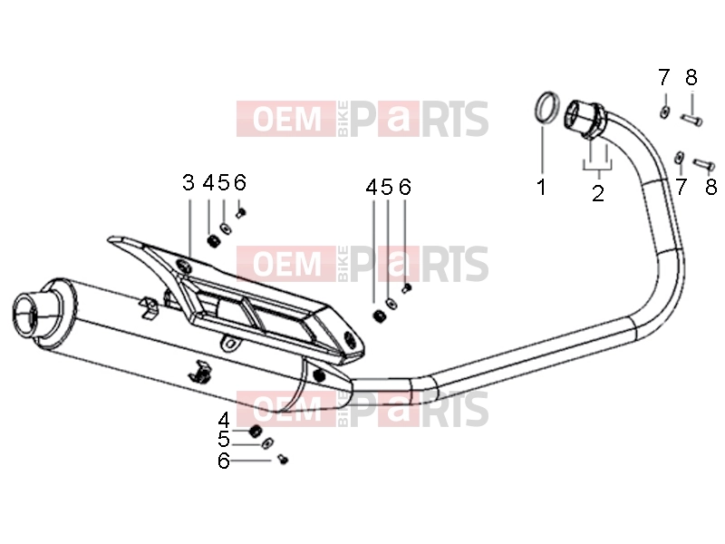 derbi ETX 150 Frame » Muffler assembly