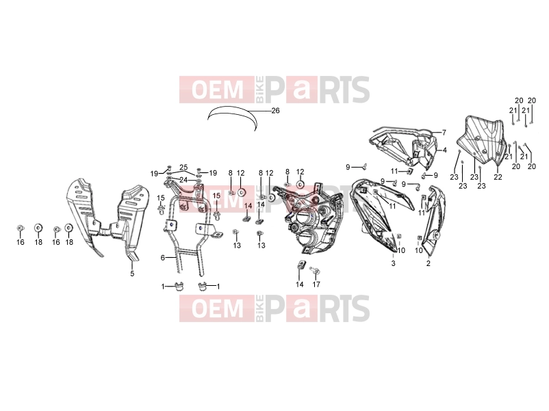 derbi ETX 150 Frame » Ffront Lamp cover