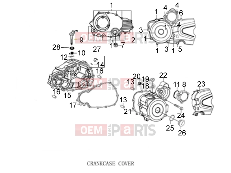 derbi ETX 150 Engine » CRANKCASE COVER