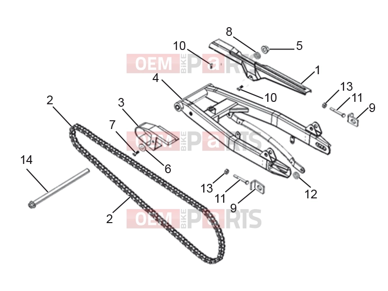 derbi ETX 150 Frame » Swing arm