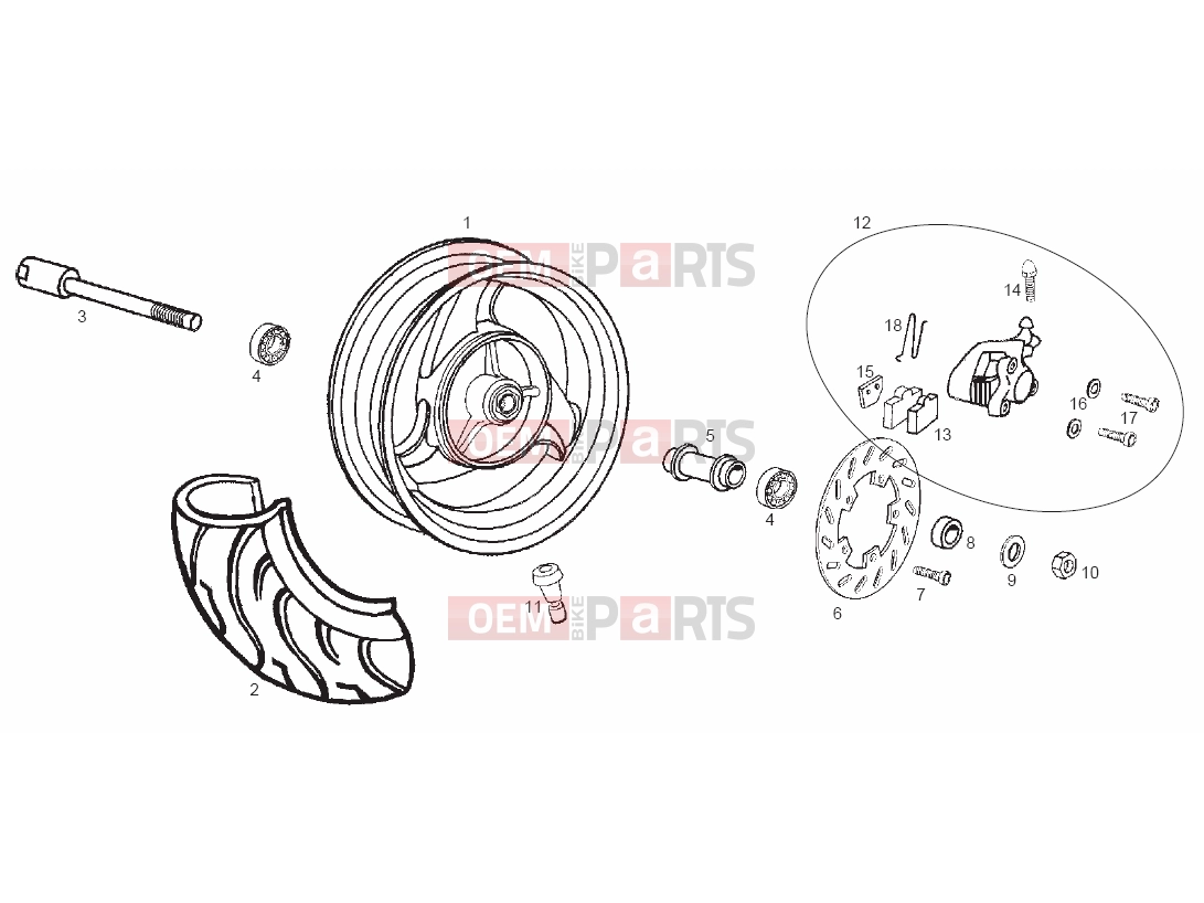 derbi GP 50 Tables » Front wheel