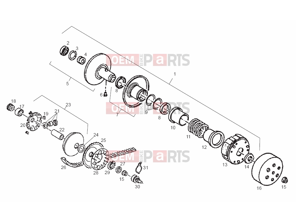 derbi GP1 50 Tables » Variator
