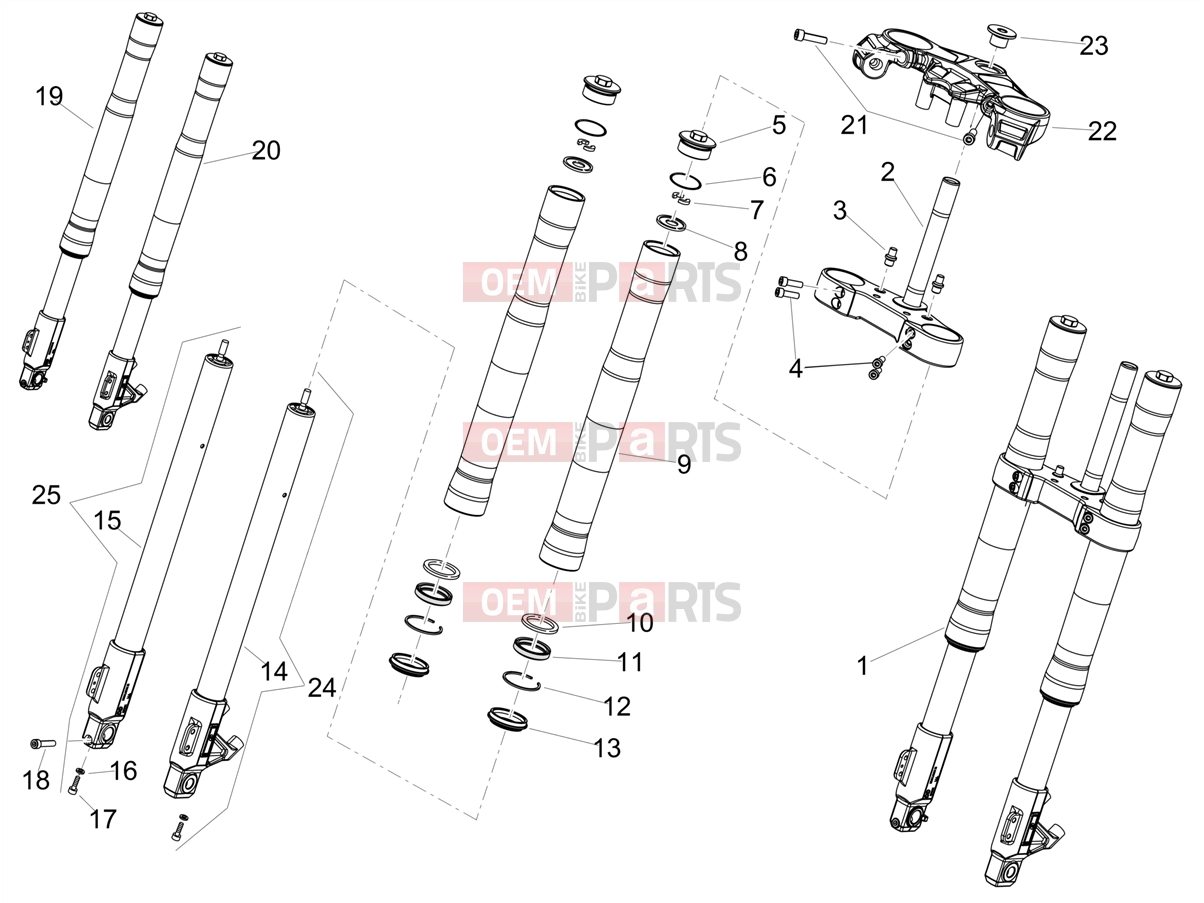 derbi GPR 50 2T Tables » Front Fork MinXing