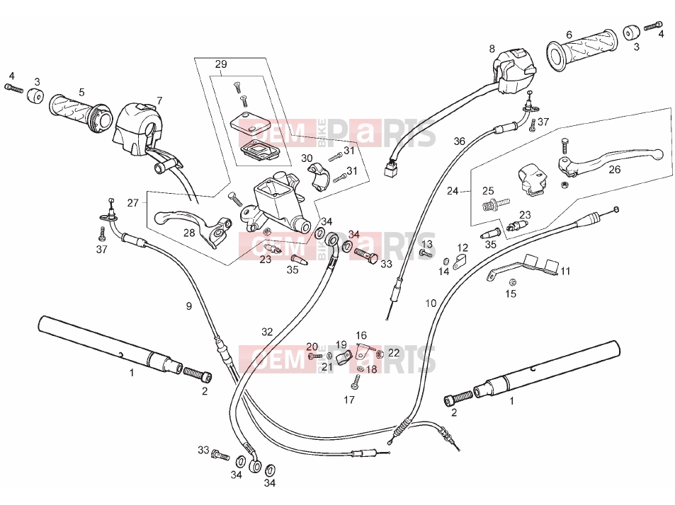 derbi GPR 50 2T Tables » Handlebar