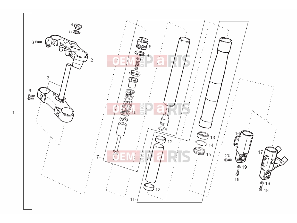 derbi GPR 50 Replica Tables » Front fork