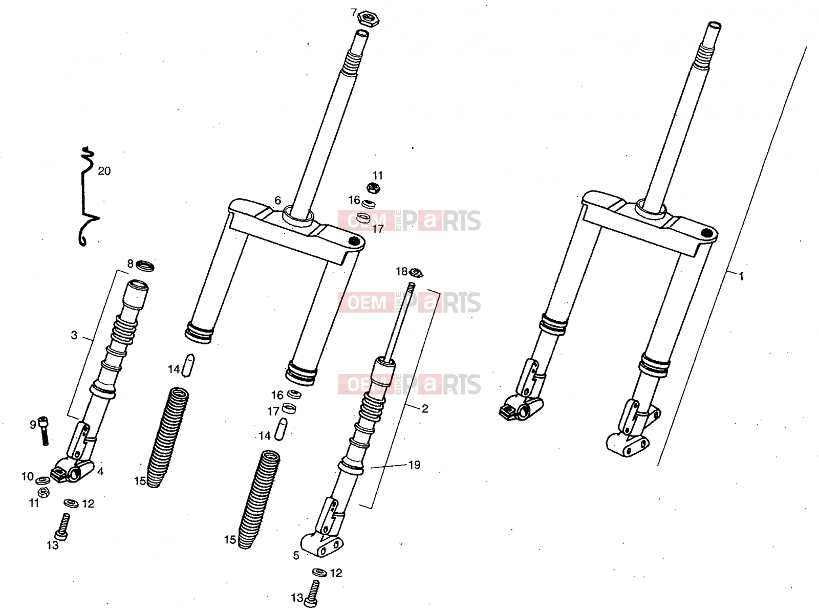 derbi Preadtor 50 Tables » Front fork