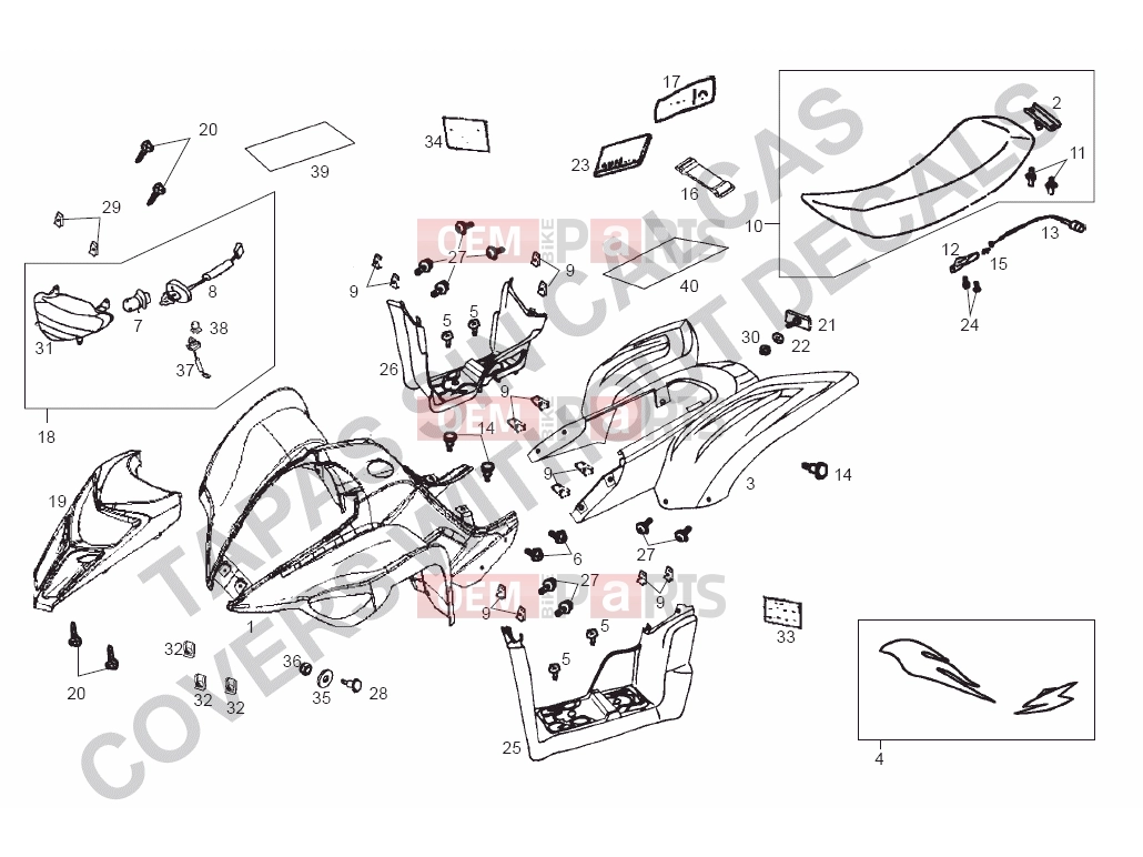 derbi QUAD DFW 50 Tables » Frame