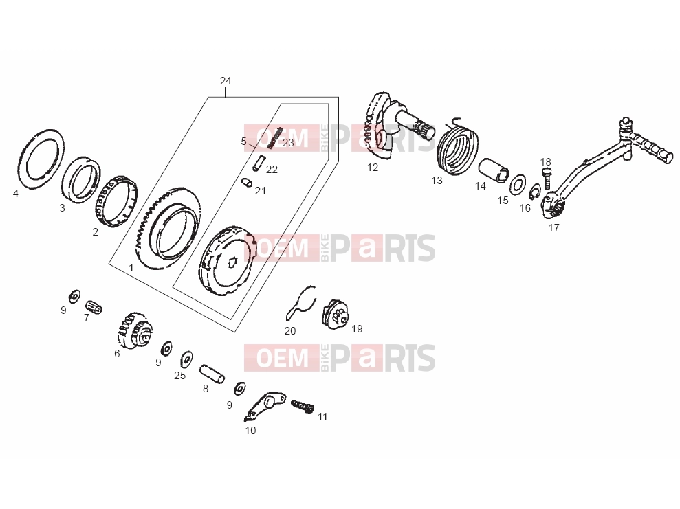 derbi QUAD DFW 50 Tables » Starter assembly