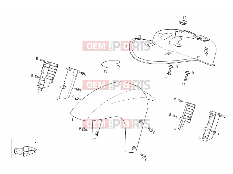 derbi Rambla 125-250 Tables » Front mudguard