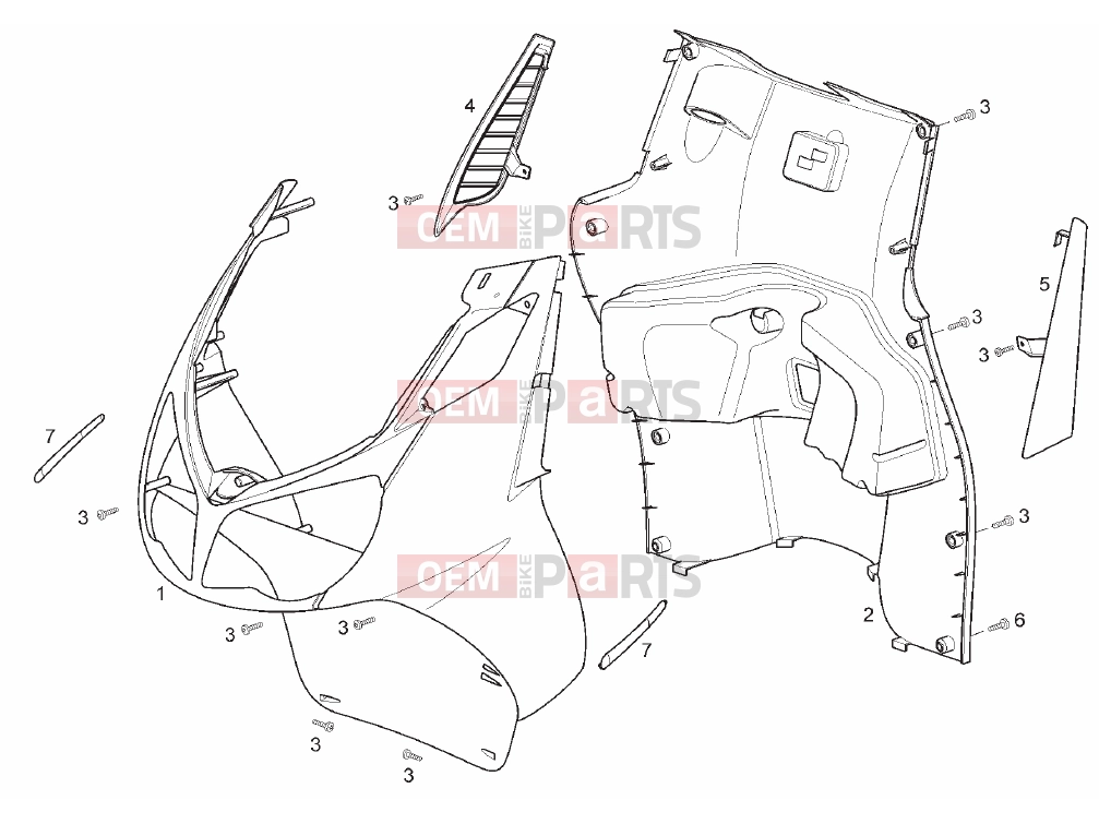 derbi Rambla 125-250 Tables » Internal shield