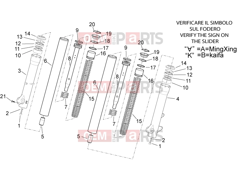 derbi Rambla 300 Tables » Fork II