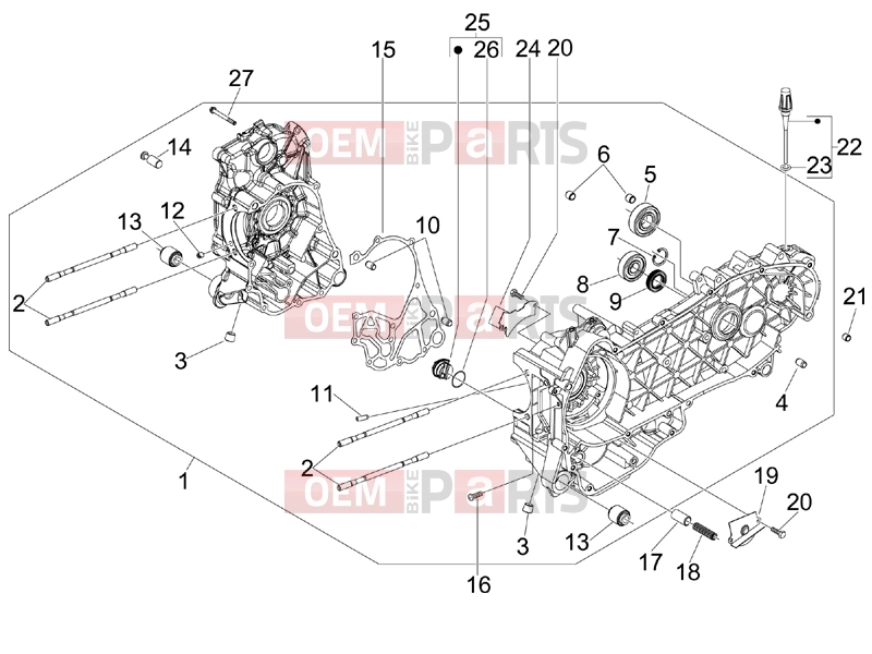 derbi Rambla 300 Tables » Crankcase