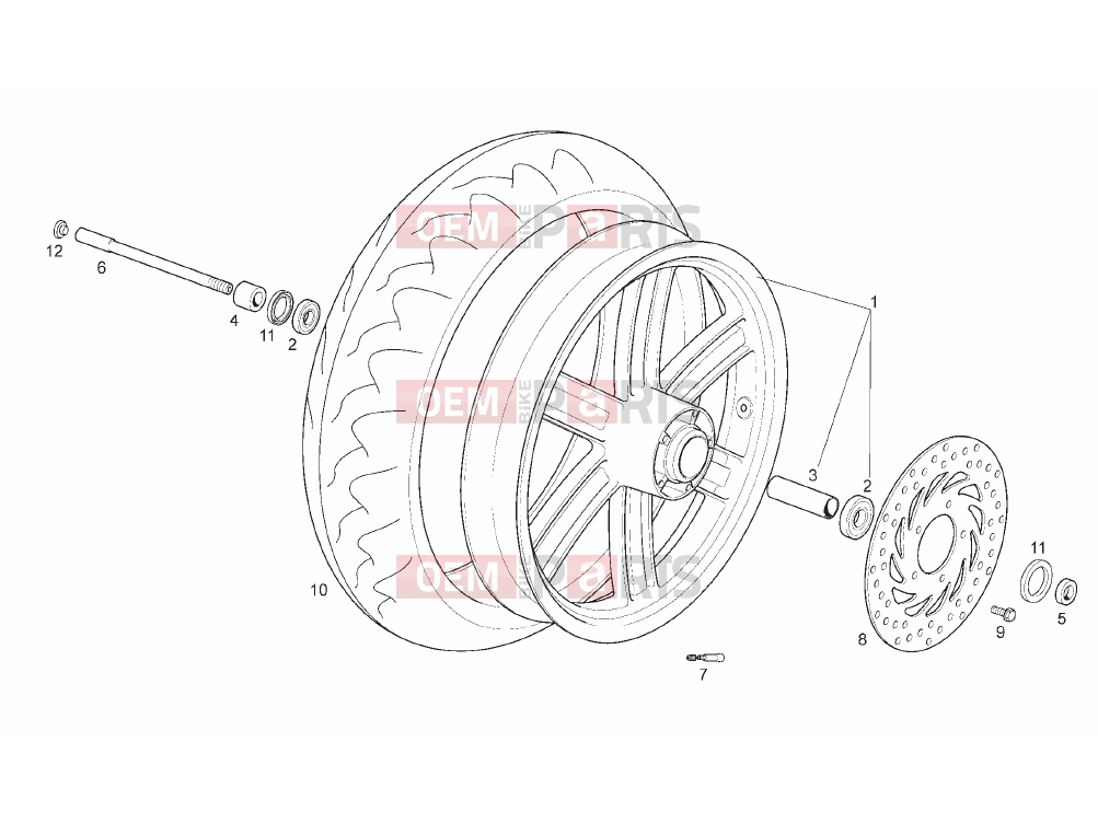 derbi Rambla 300 Tables » Front wheel