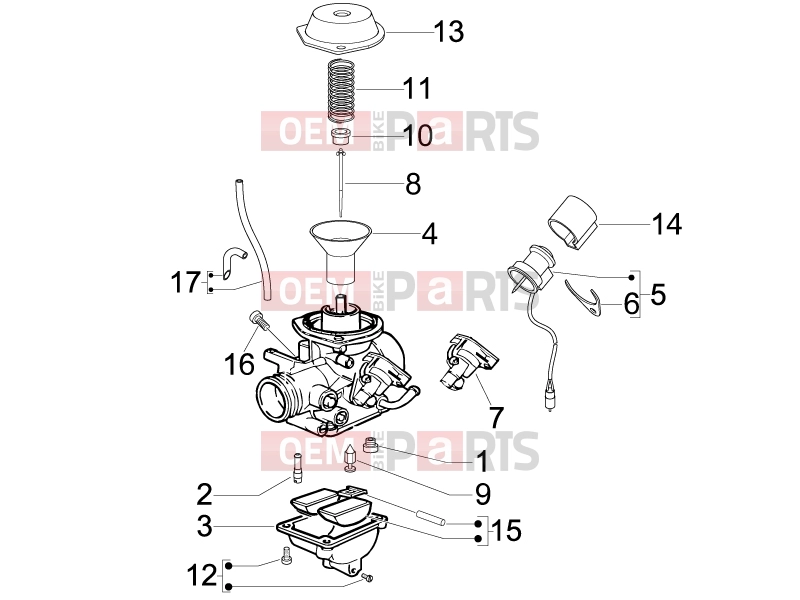 derbi Sonar 150 Engine » Carburetor's components