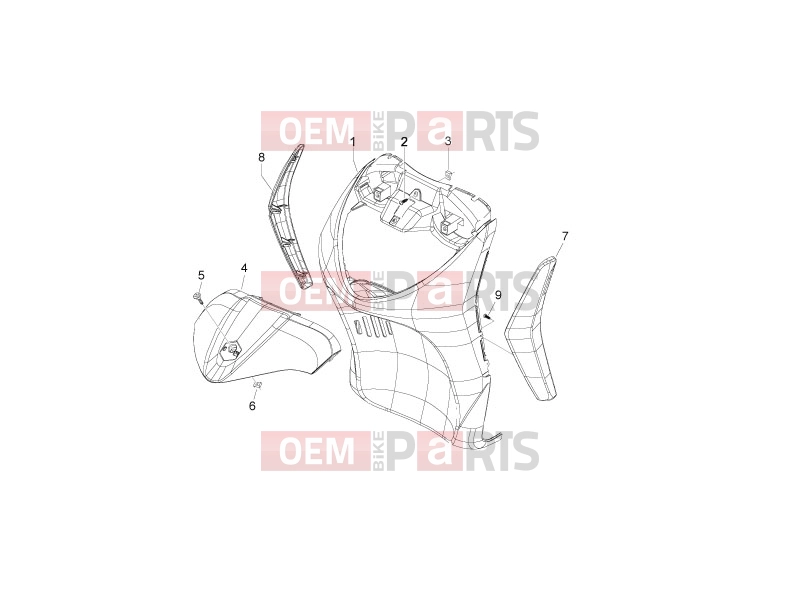 derbi Sonar 50 2T Frame - Plastic parts - Coachwork » Front shield
