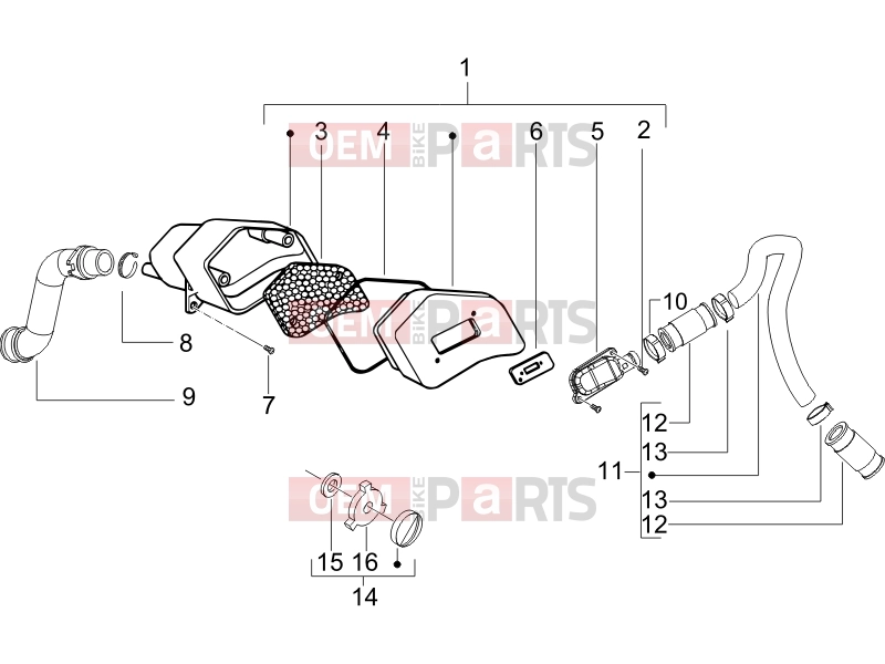 derbi Sonar 50 2T Engine » Secondary air box