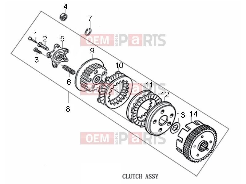 derbi STX 150 Engine » CLUTCH ASSY