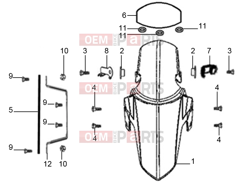 derbi STX 150 Frame » Front fender