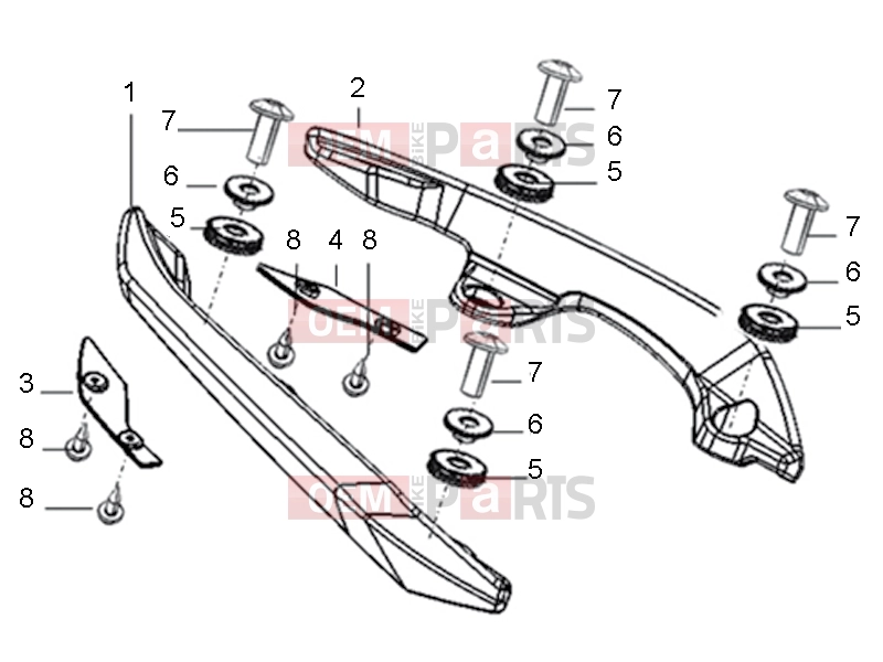 derbi STX 150 Frame » Rear handles assembly