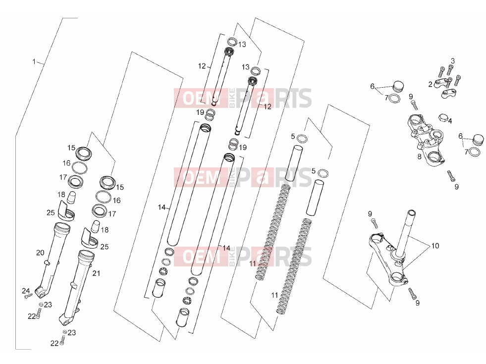 derbi Terra 125 Tables » Front fork