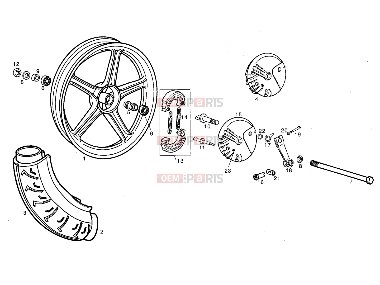 derbi Variant Courier 50 Tables » Front wheel