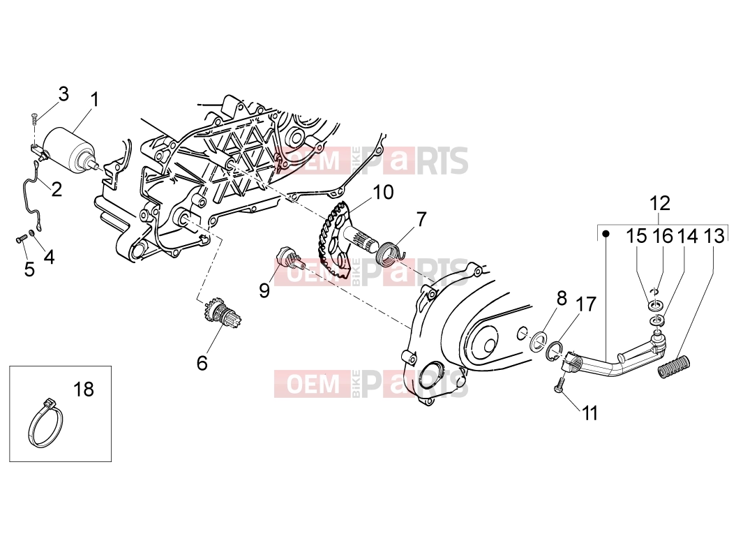 derbi Variant Sport 50 ENGINE » Starter motor