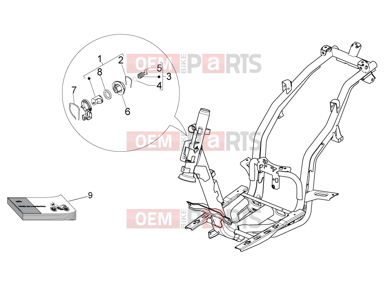derbi Variant Sport 50 FRAME » Lock hardware kit