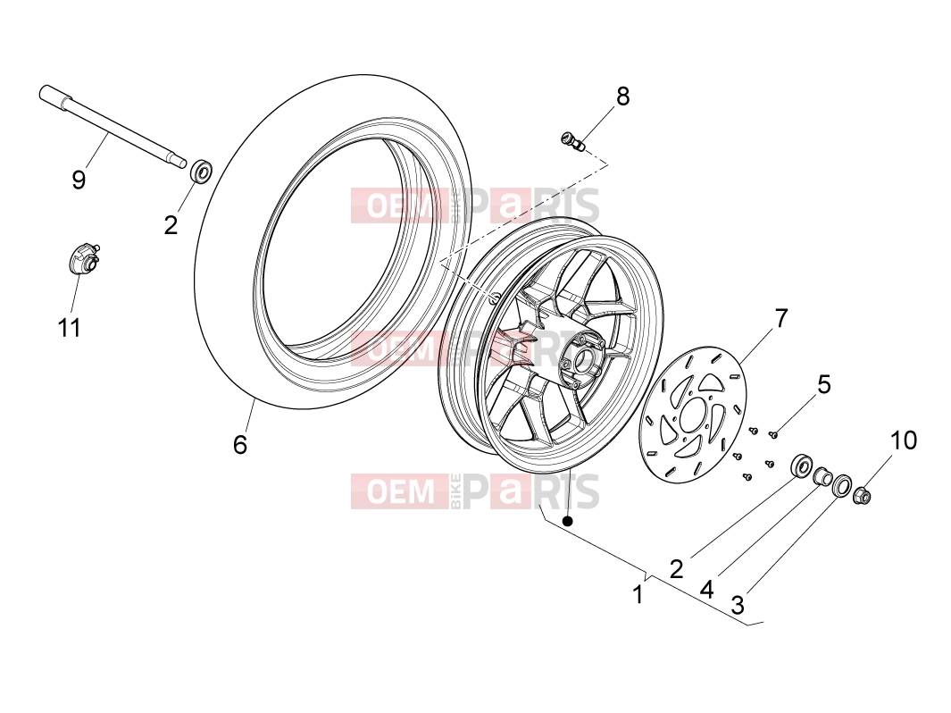derbi Variant Sport 50 FRAME » Front wheel