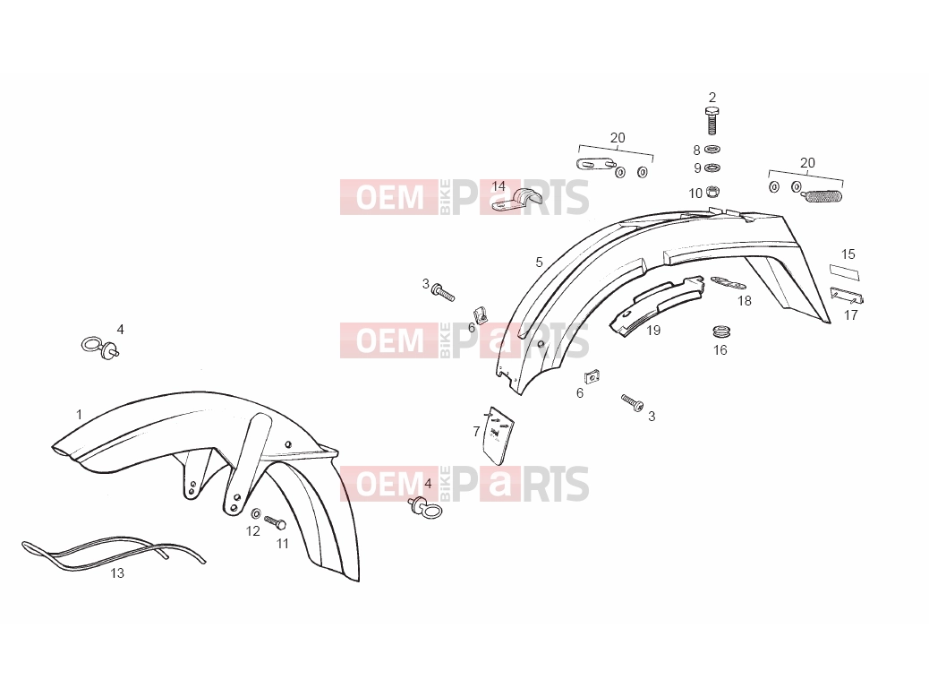 derbi Variant Start-Courier 50 Tables » Mudguards