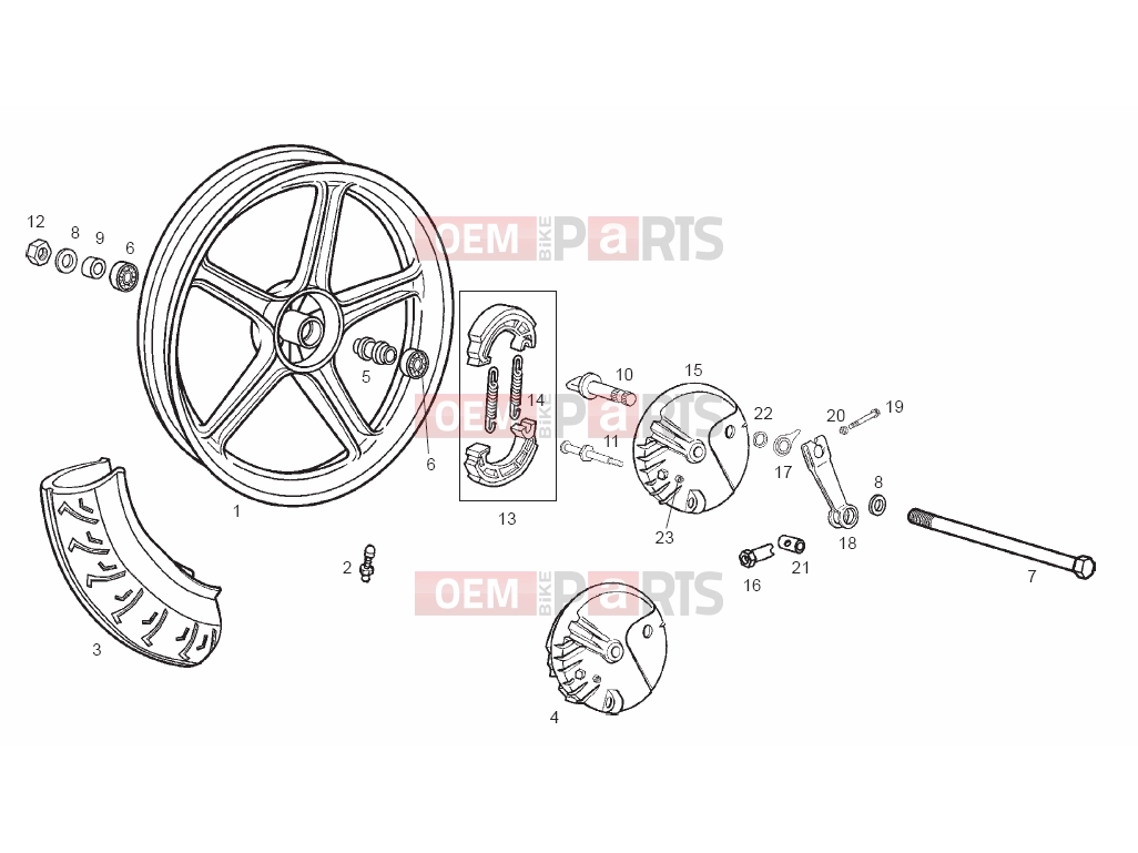 derbi Variant Start-Courier 50 Tables » Front wheel