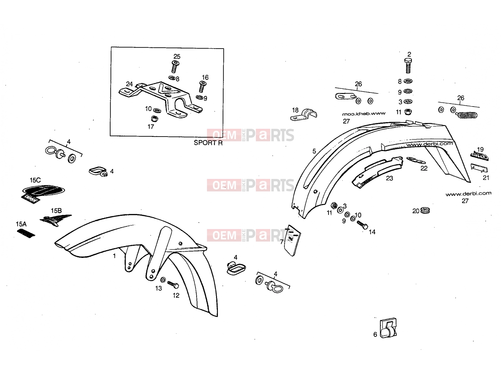 derbi Variant Start-Stop 50 Alkatrész » front mudguard