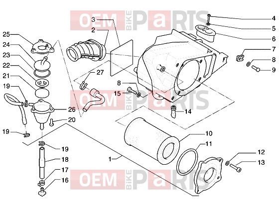 gilera Coguar Engine » Filter box