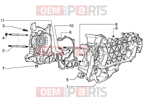 gilera DNA 125 Engine » Crankcase