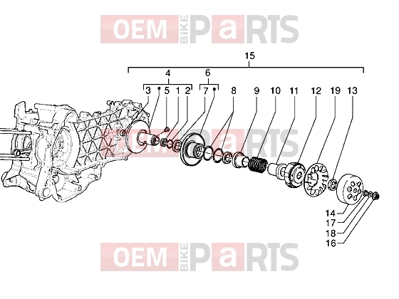 gilera DNA 125 Engine » Driven pulley