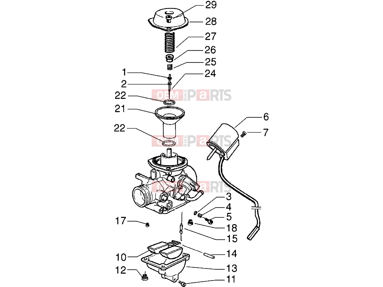 gilera DNA 180 Engine » Carburettor