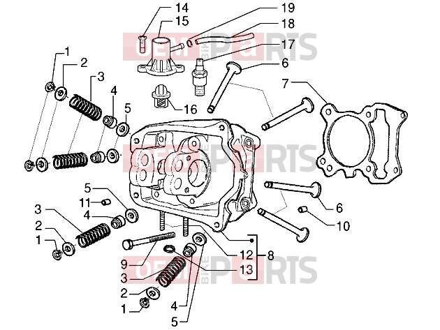 gilera DNA 180 Engine » Head-Valves